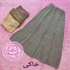 دامن نخی طبقه ای پالت رنگبندی کرم - تصویر 5