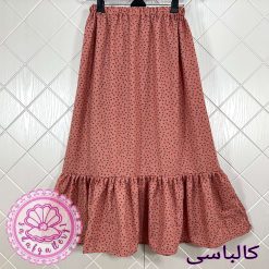 دامن کرپ پفکی بلند شکوفه ریز - تصویر 4