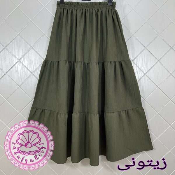 دامن بلند طبقه ای کراش دررنگبندی متنوع - Image 7