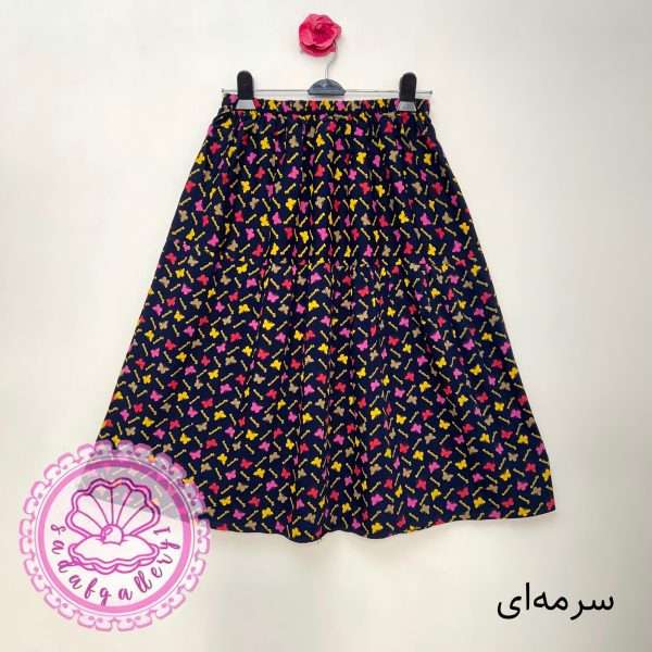 دامن نخی کوتاه پروانه ای در رنگبندی متنوع(کد1394) - Image 2
