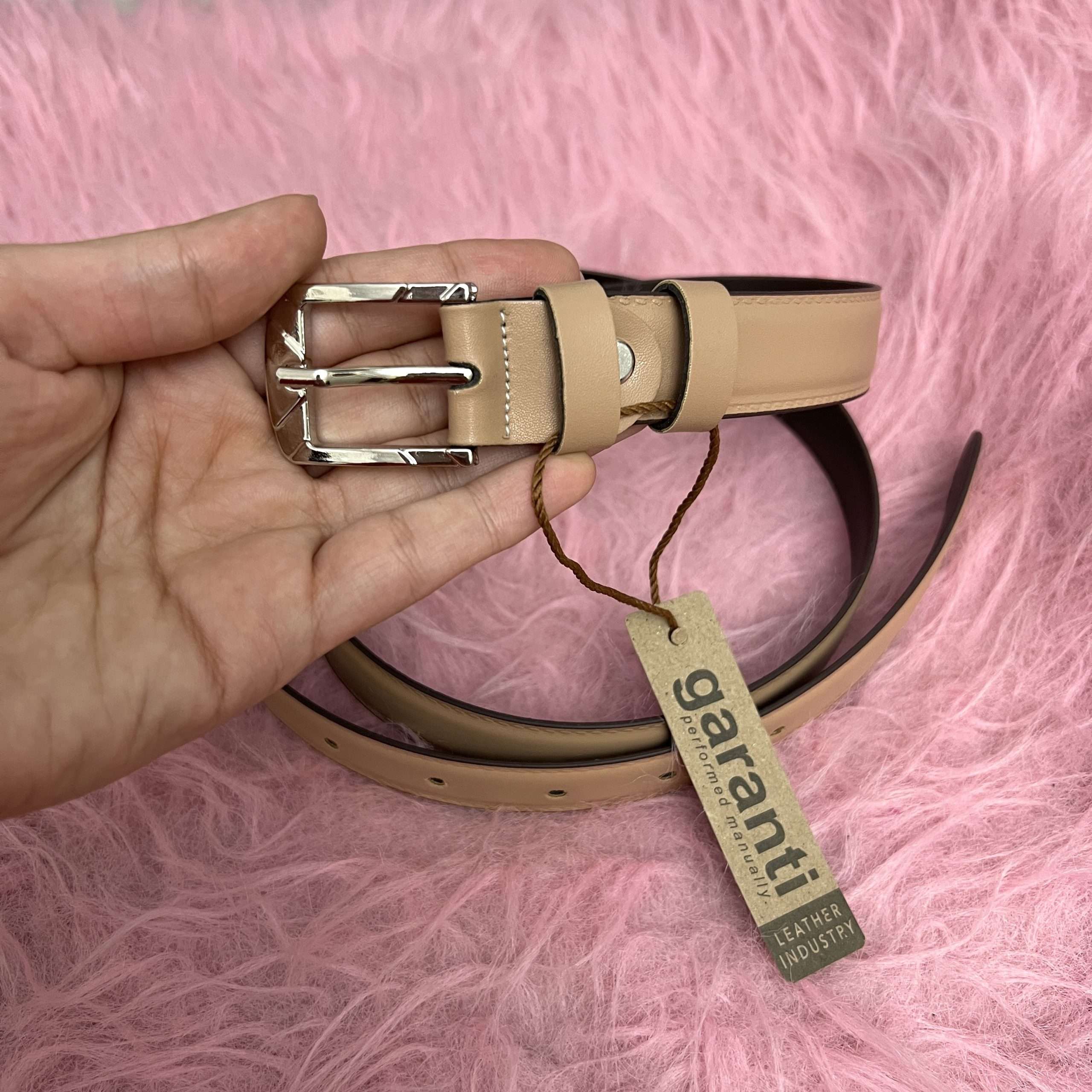 کمربند زنانه چرمی دوردوخت در رنگبندی(کد1420) - Image 5