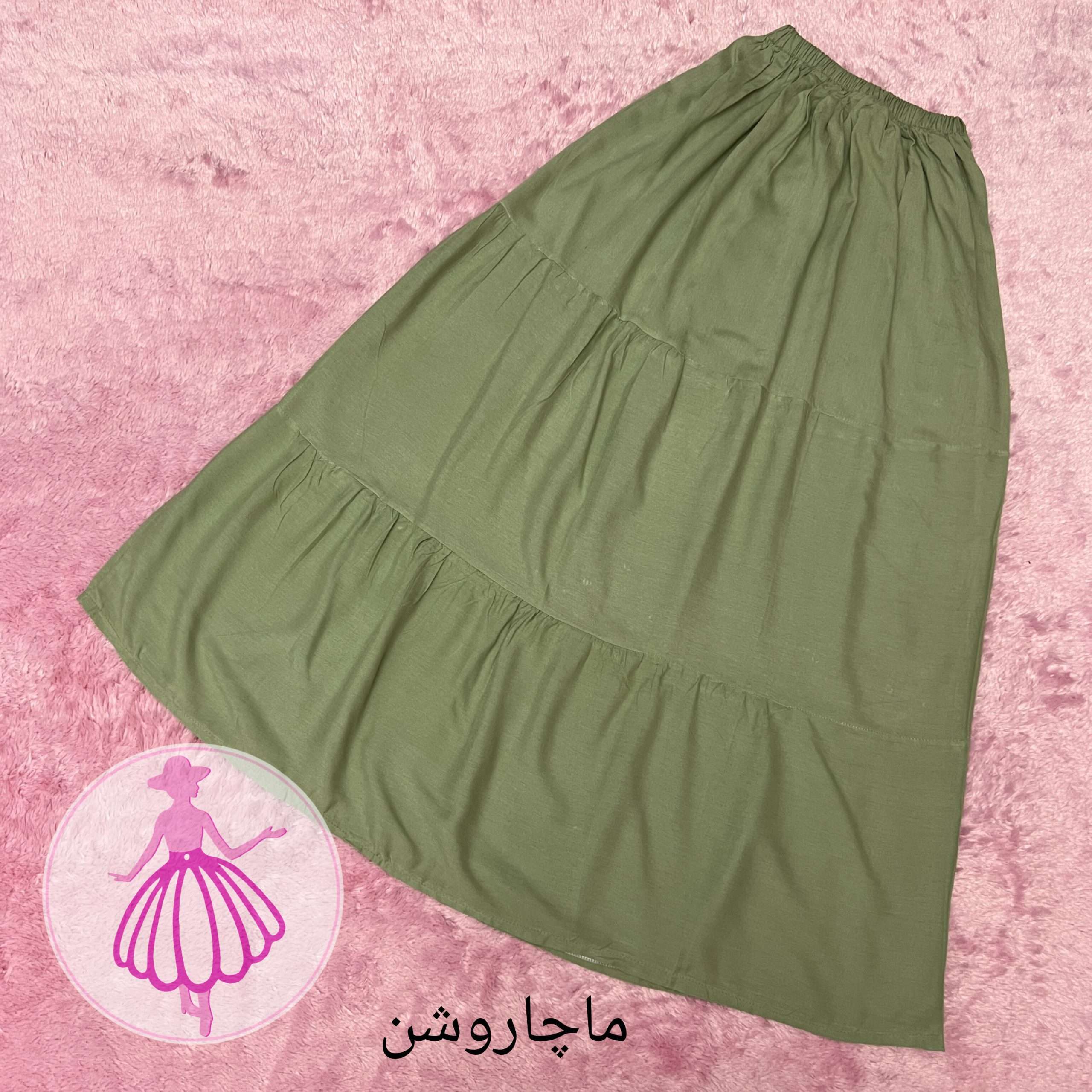 دامن نخی طبقه ای پالت رنگای پاییزی در رنگبندی - Image 6