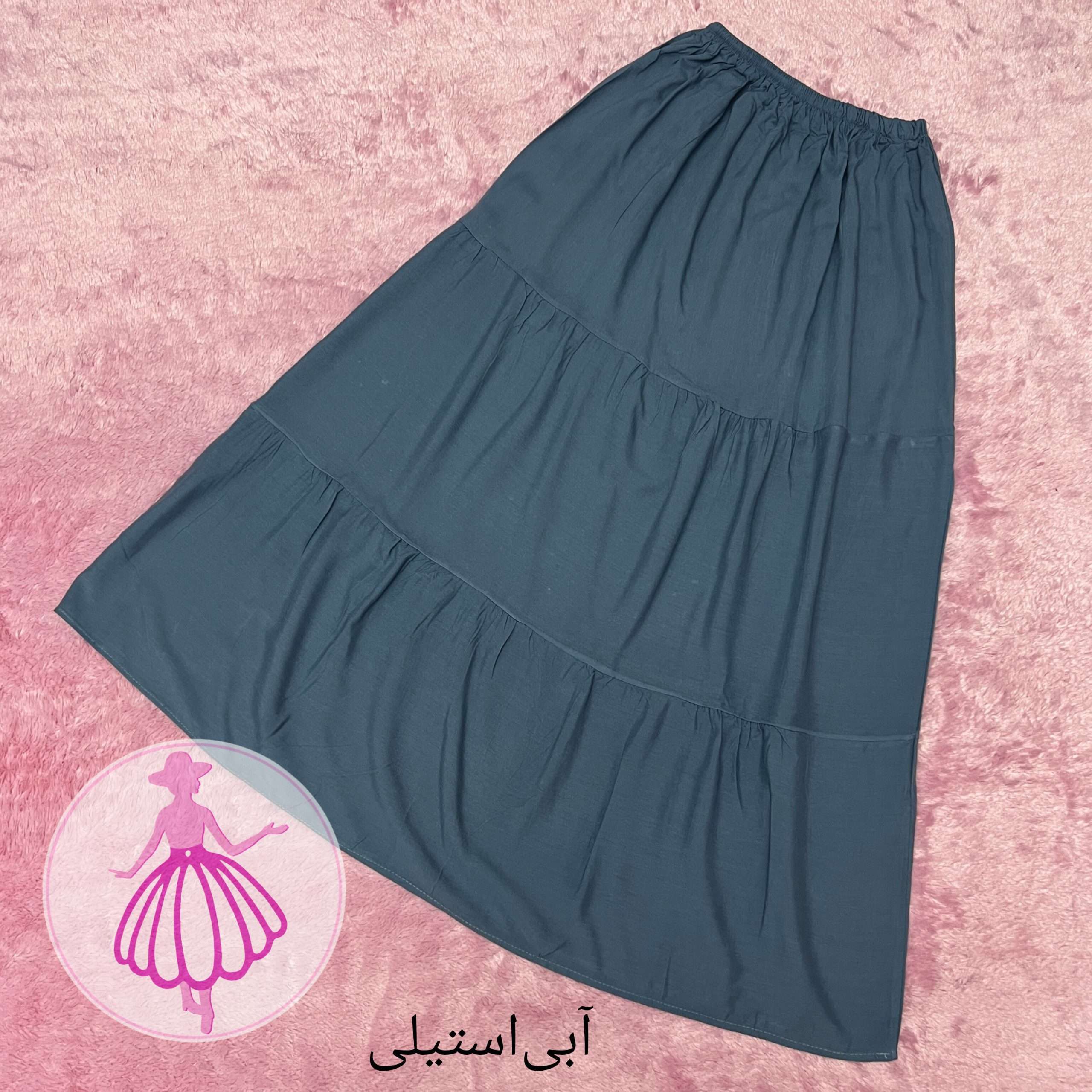 دامن نخی طبقه ای پالت رنگای پاییزی در رنگبندی - Image 5