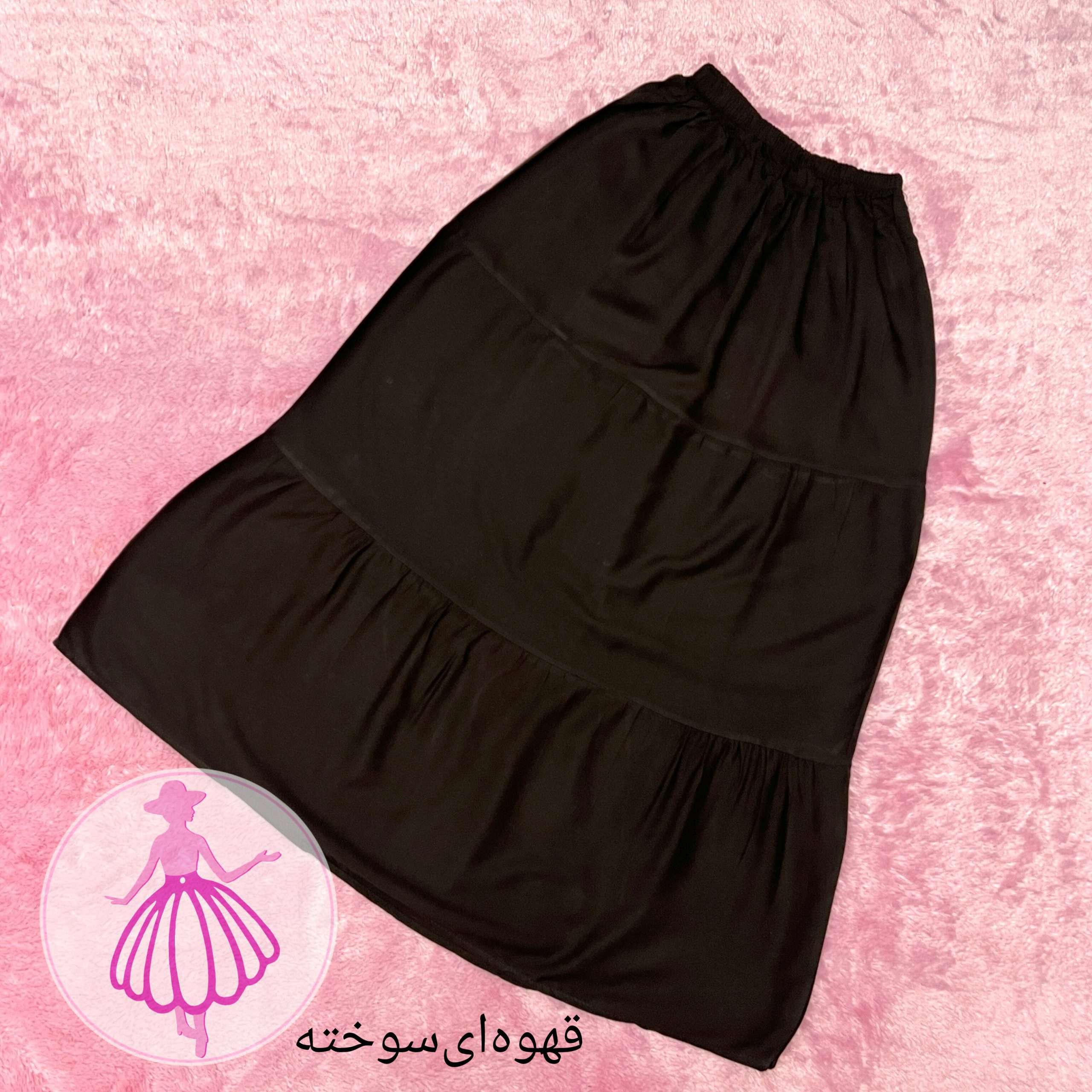 دامن نخی طبقه ای پالت رنگای پاییزی در رنگبندی - Image 4