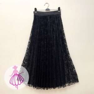 دامن گیپور پلیسه بلند مشکی