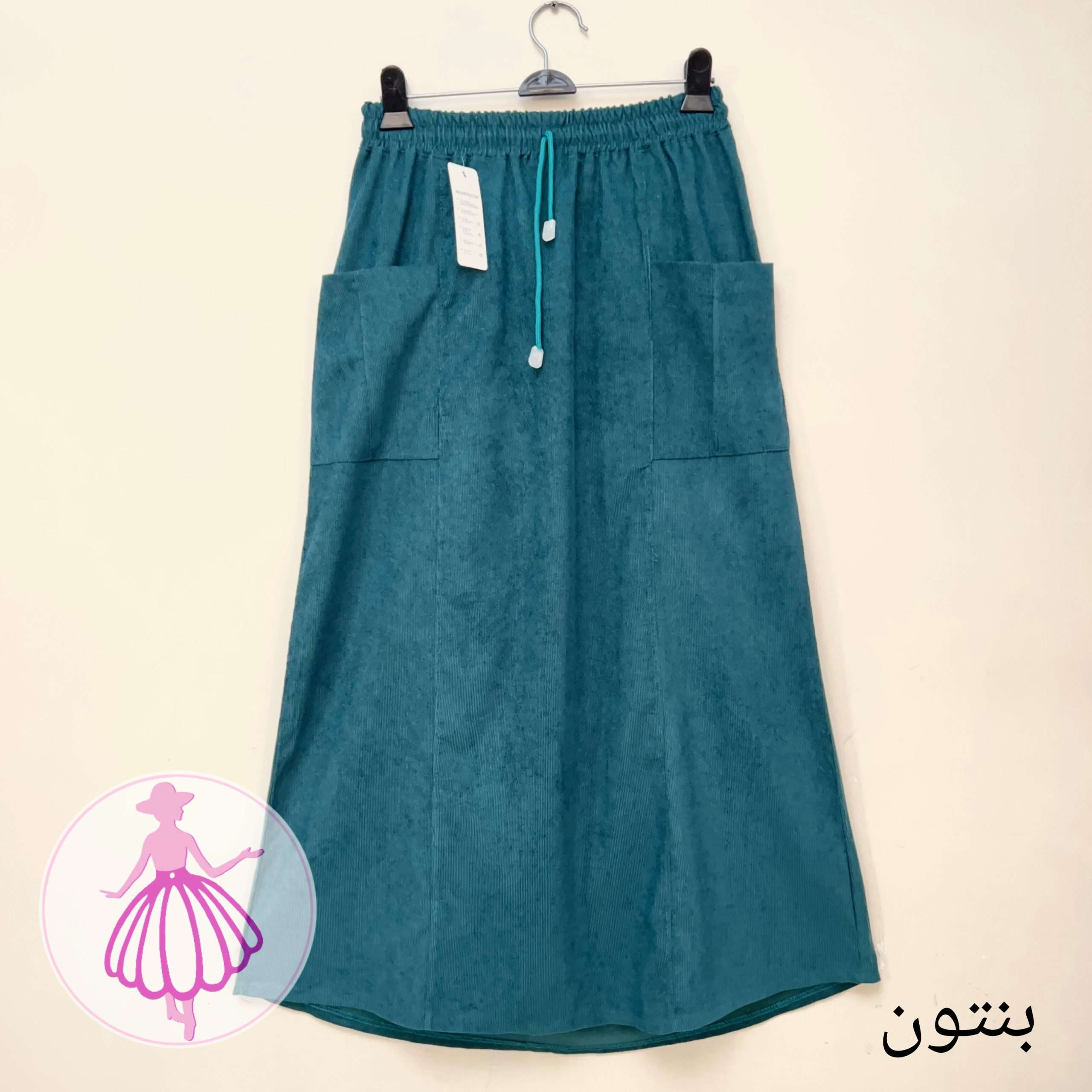 دامن مخمل کبریتی دوجیب بلند در رنگبندی متنوع(کد1426) - Image 6