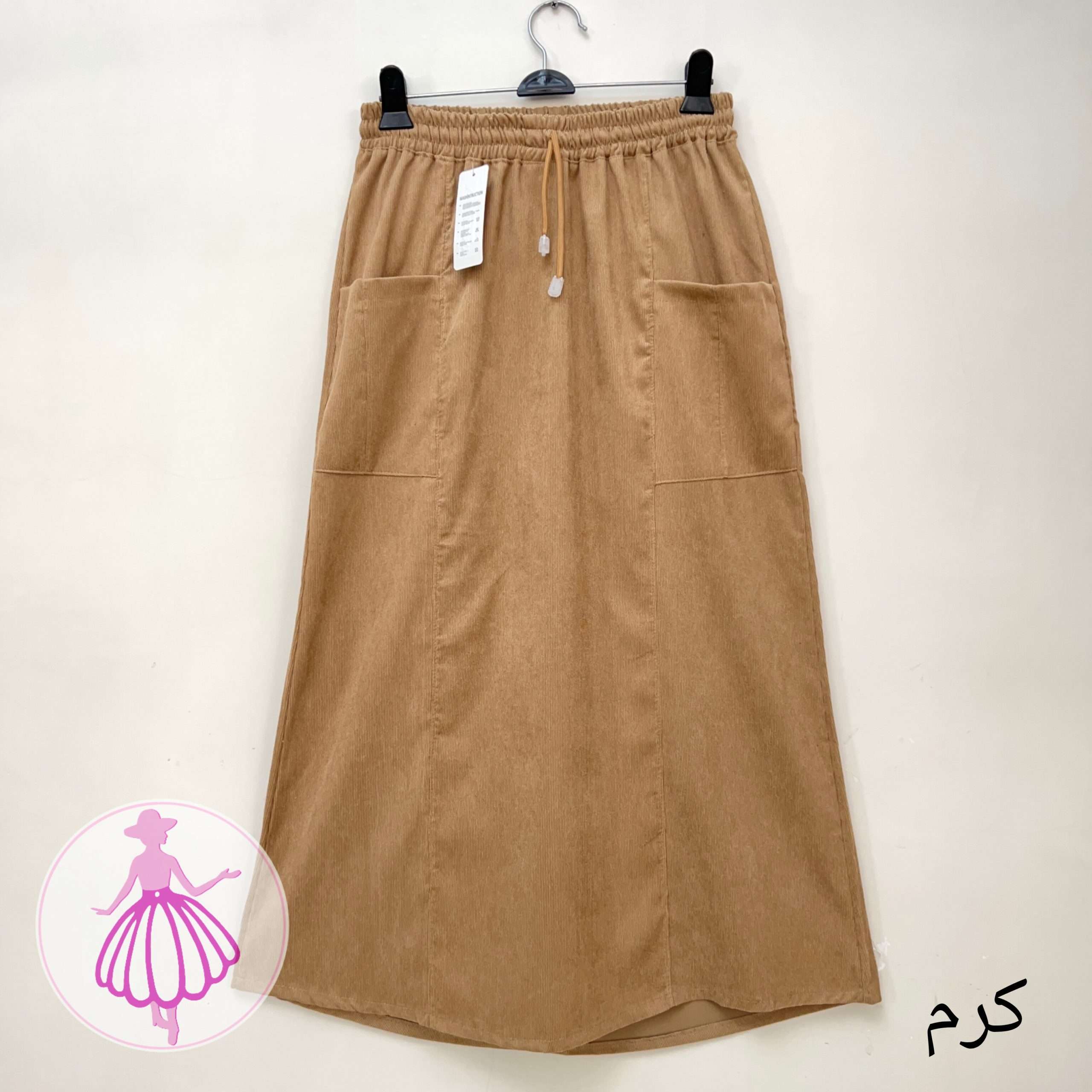 دامن مخمل کبریتی دوجیب بلند در رنگبندی متنوع(کد1426) - Image 5