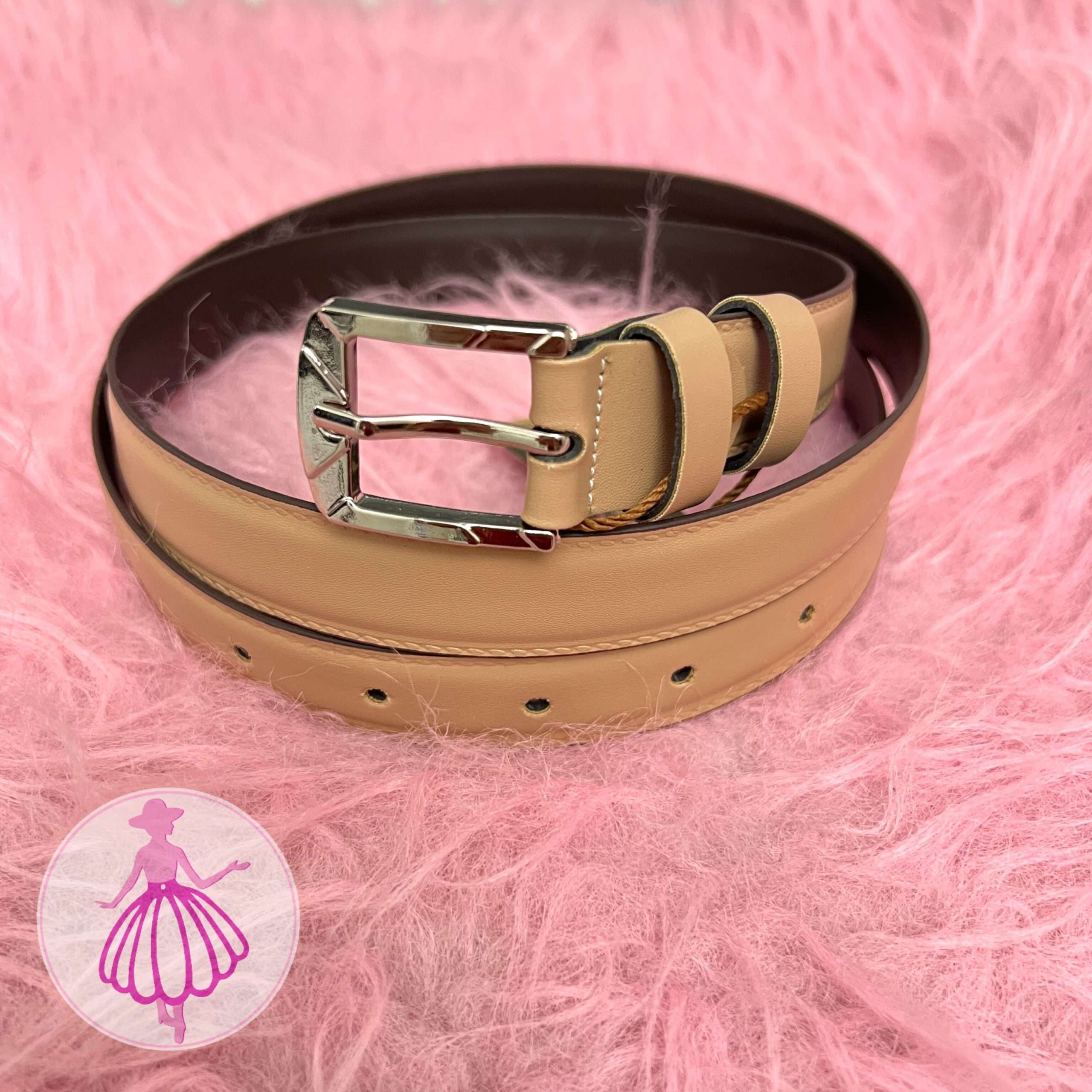 کمربند زنانه چرمی دوردوخت در رنگبندی(کد1420)