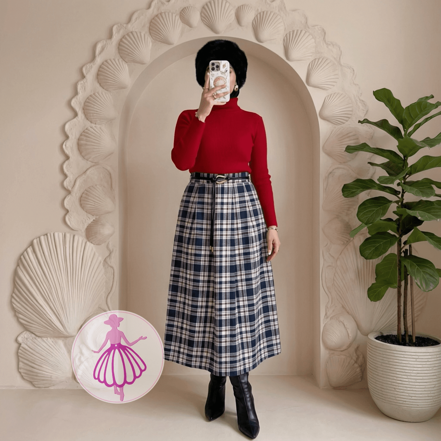 دامن چهارخونه پشمی بلند در رنگبندی متنوع(کالکشن 2) - Image 15