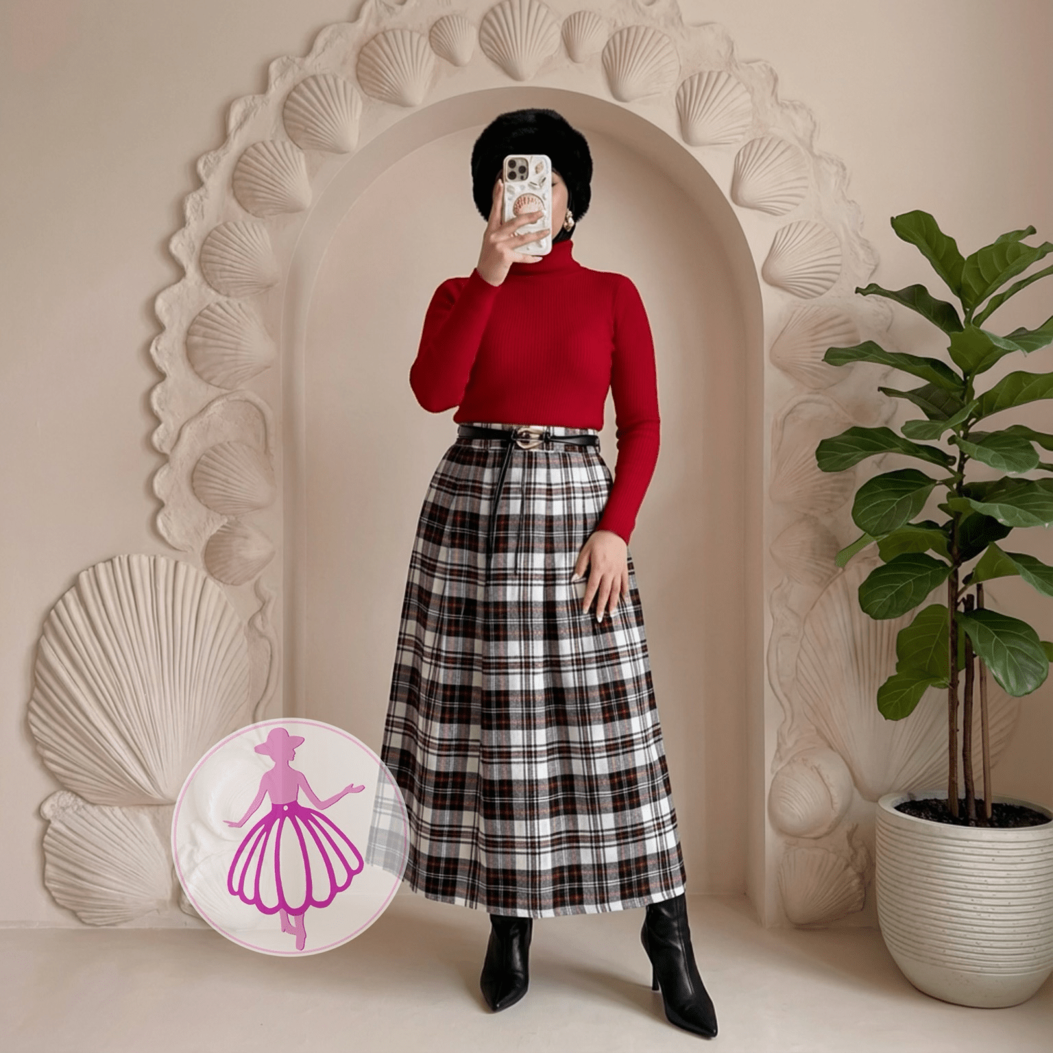 دامن چهارخونه پشمی بلند در رنگبندی متنوع(کالکشن 2) - Image 20