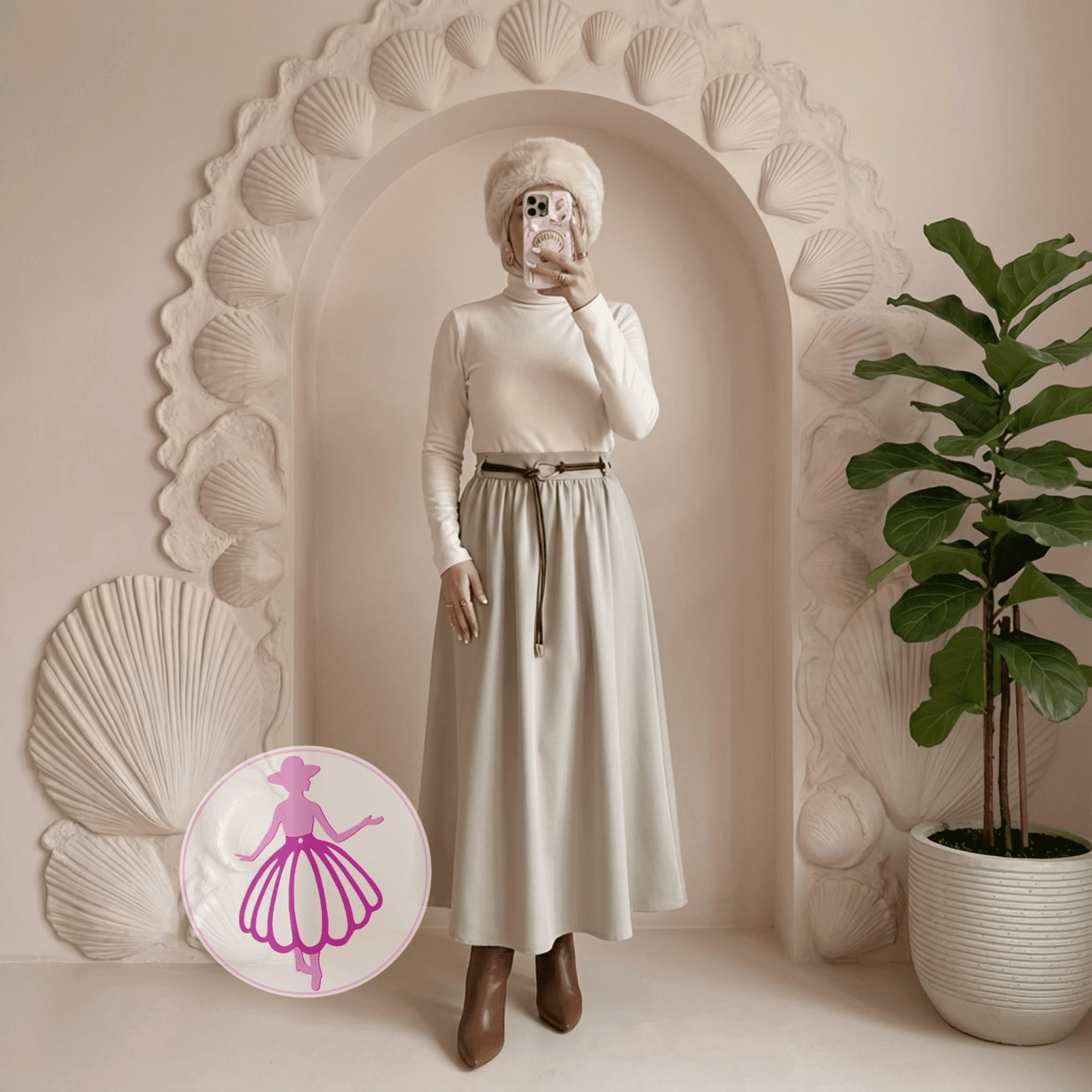 دامن کتان کجراه پرچین بلند در رنگبندی متنوع