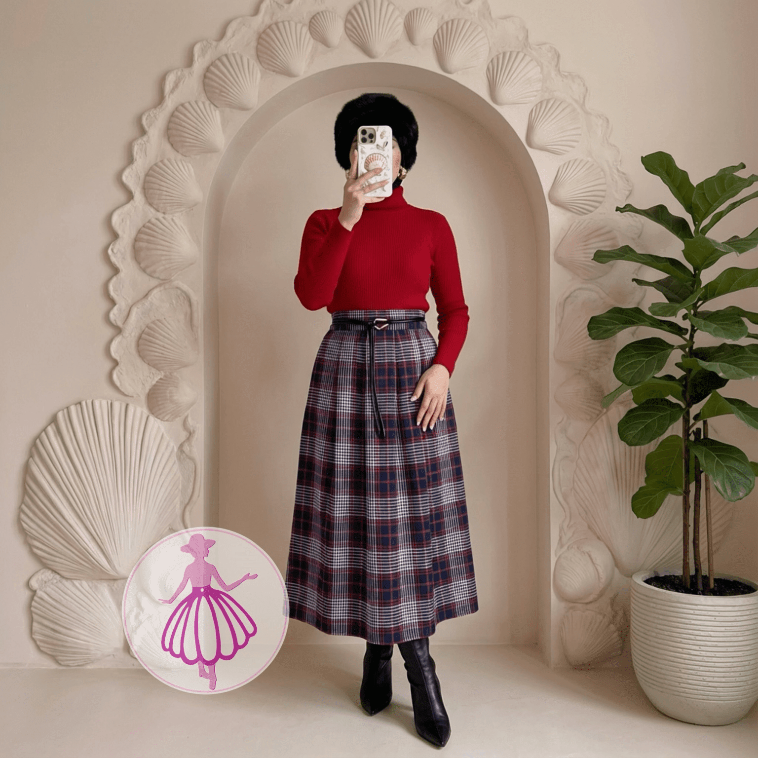 دامن چهارخونه پشمی بلند در رنگبندی متنوع(کالکشن 2)