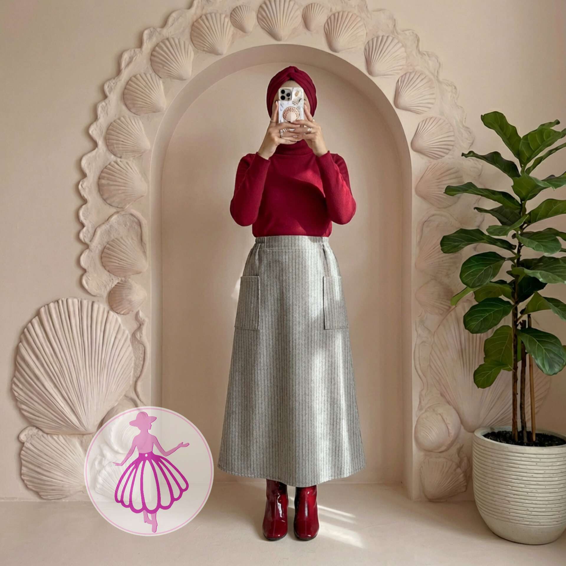 دامن فوتر نیم کلوش بلند در رنگبندی متنوع(کد1423) - Image 3