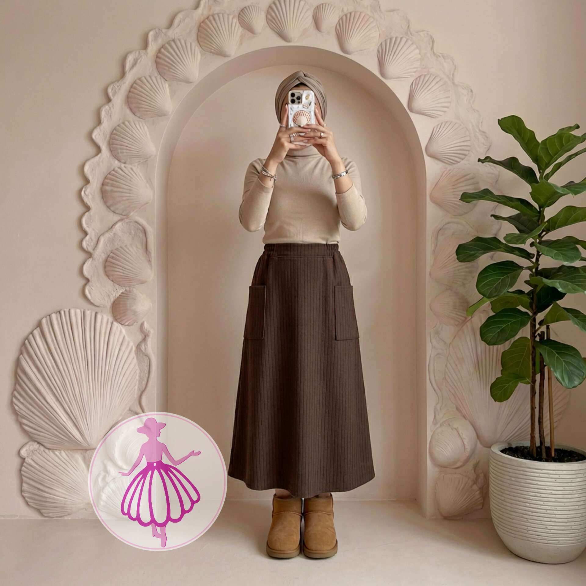 دامن فوتر نیم کلوش بلند در رنگبندی متنوع(کد1423)