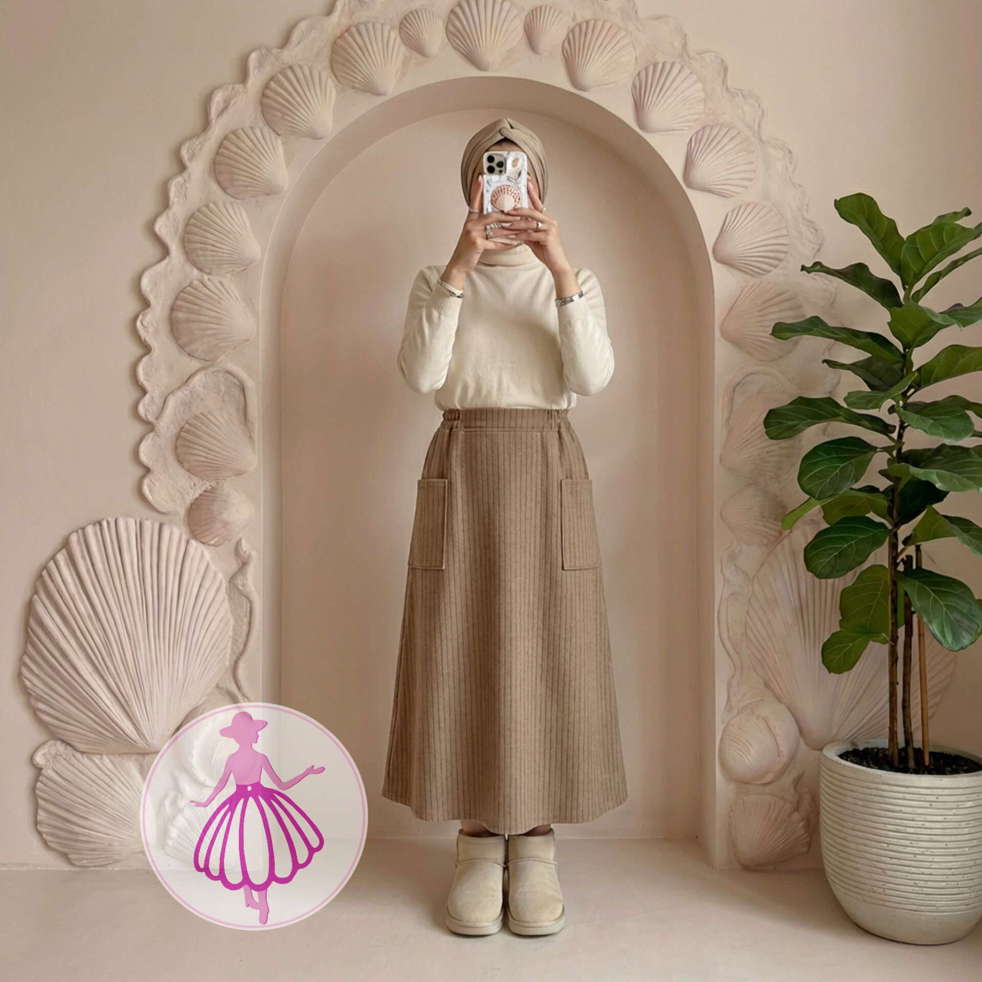 دامن فوتر نیم کلوش بلند در رنگبندی متنوع(کد1423) - Image 2