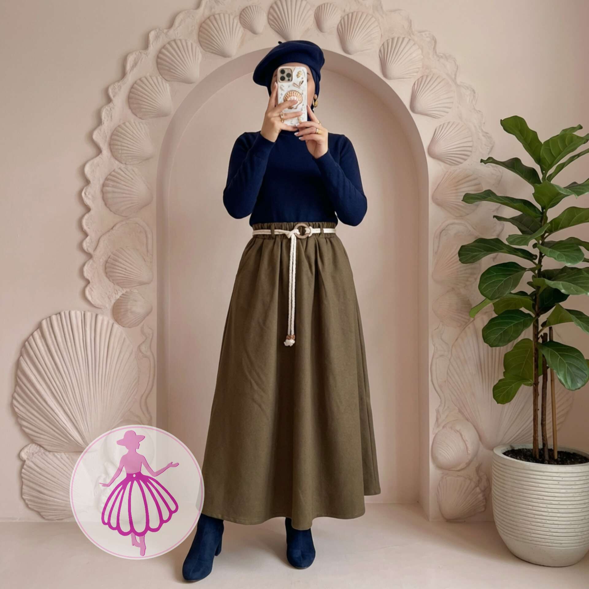 دامن پشمی کلوش بلند در رنگبندی متنوع(کد1427) - Image 5