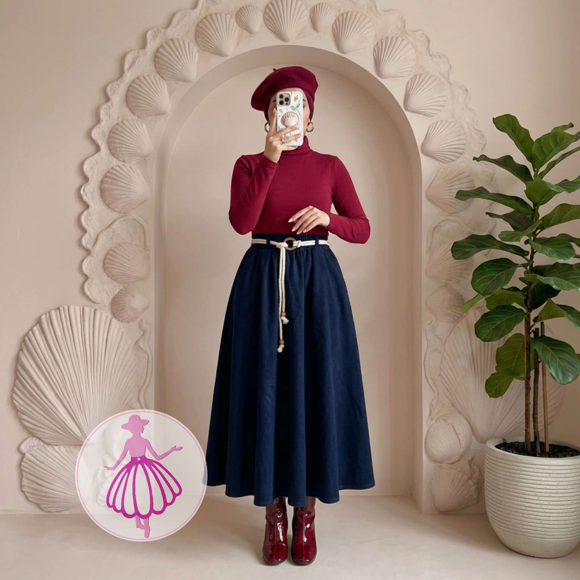 دامن پشمی کلوش بلند در رنگبندی متنوع(کد1427) - Image 6