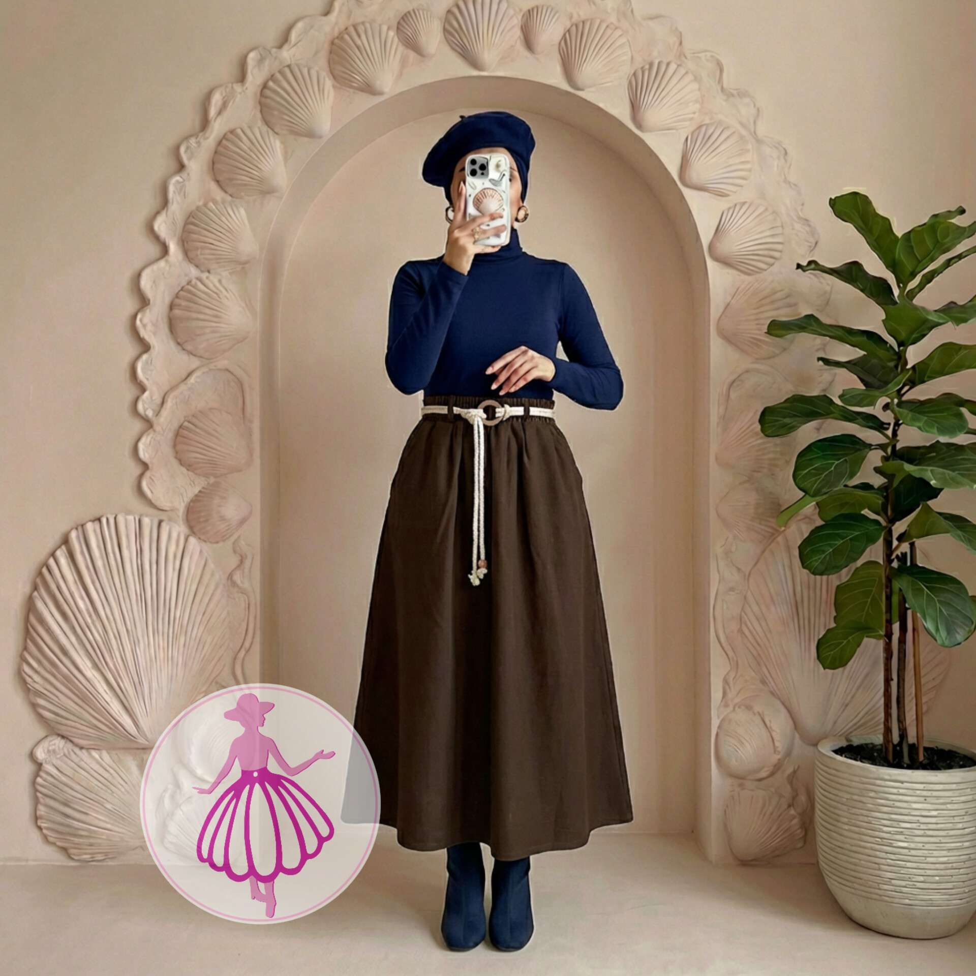 دامن پشمی کلوش بلند در رنگبندی متنوع(کد1427) - Image 2