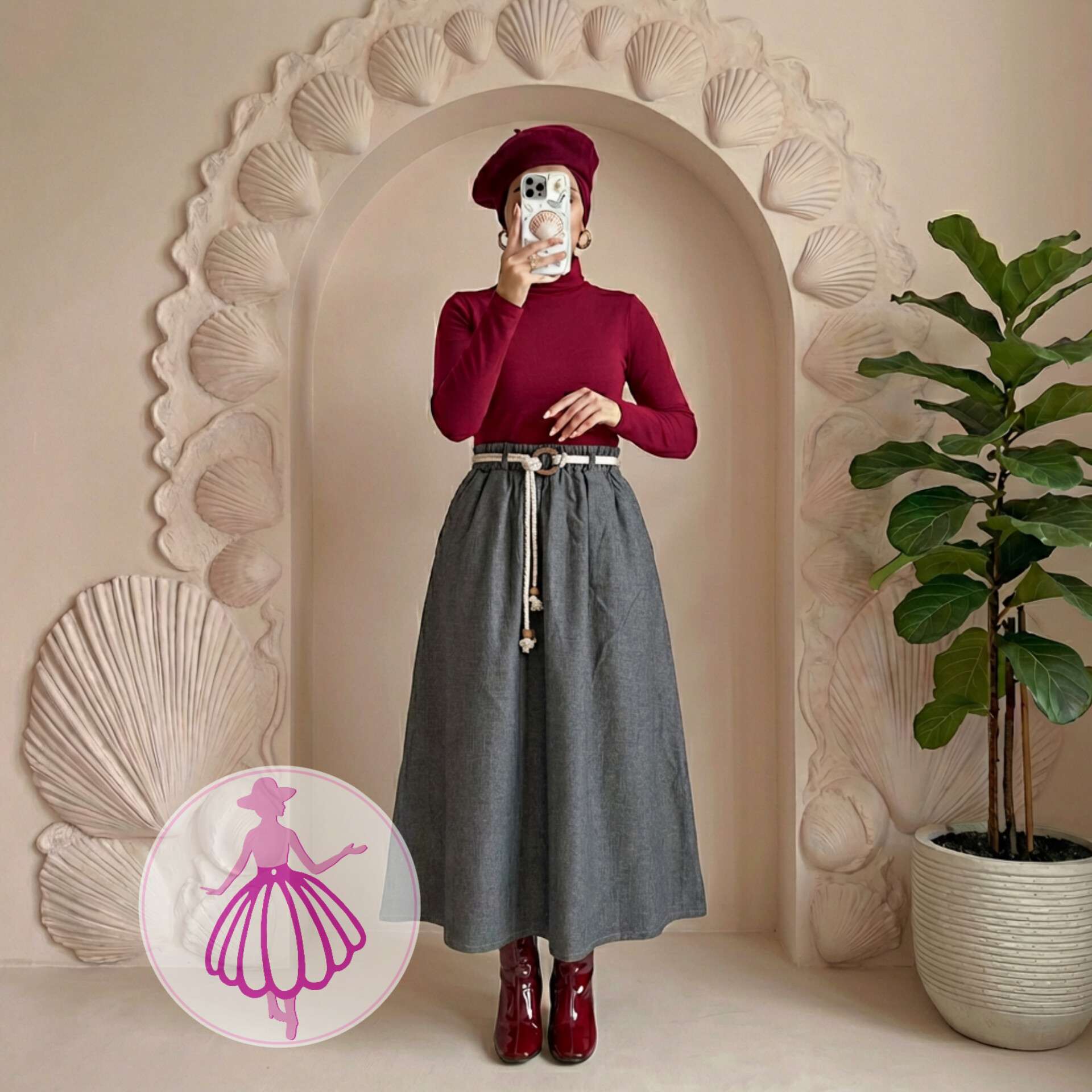 دامن پشمی کلوش بلند در رنگبندی متنوع(کد1427)