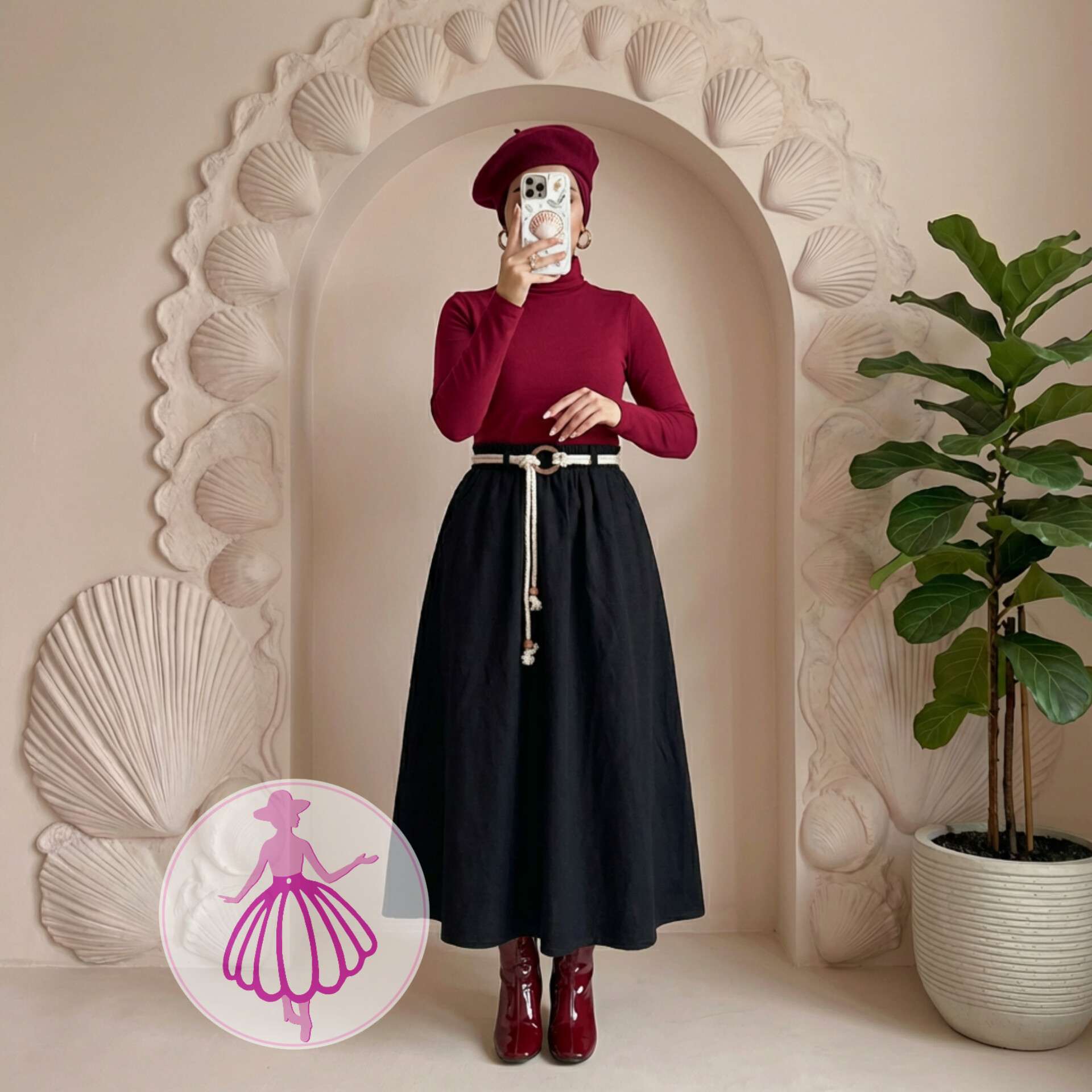 دامن پشمی کلوش بلند در رنگبندی متنوع(کد1427) - Image 3