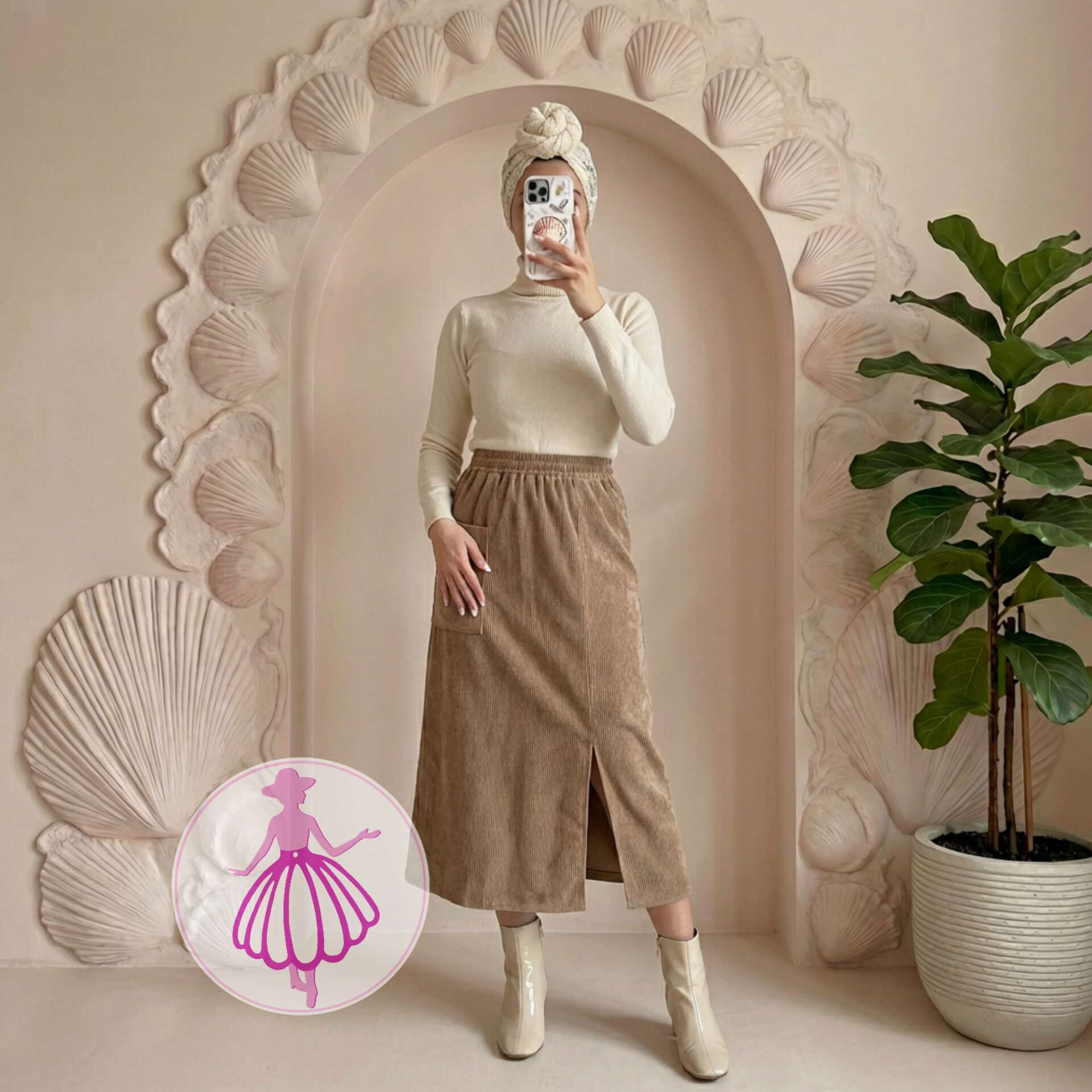 دامن مخمل کبریتی چاکدار در رنگبندی متنوع(کد1418) - Image 3