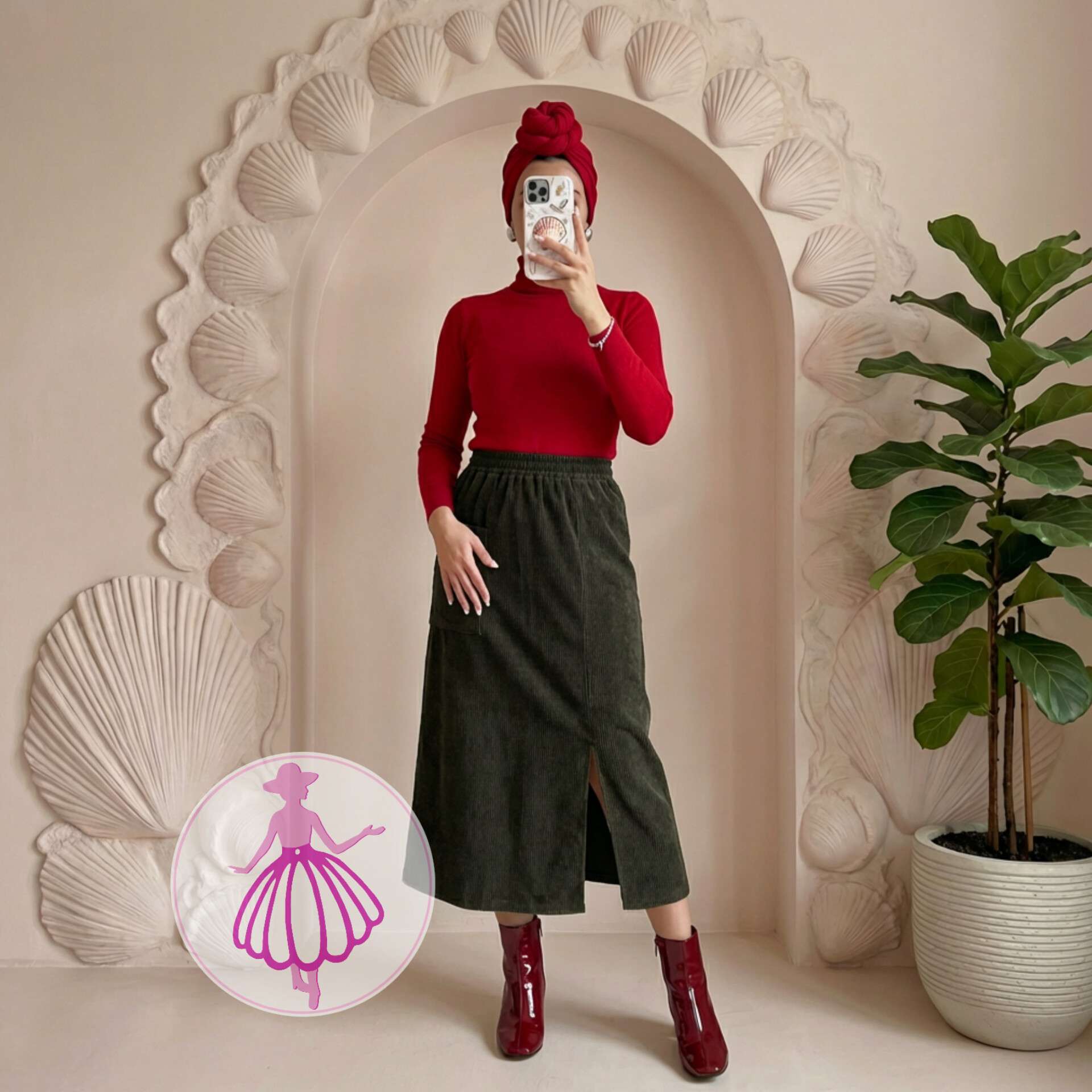 دامن مخمل کبریتی چاکدار در رنگبندی متنوع(کد1418)