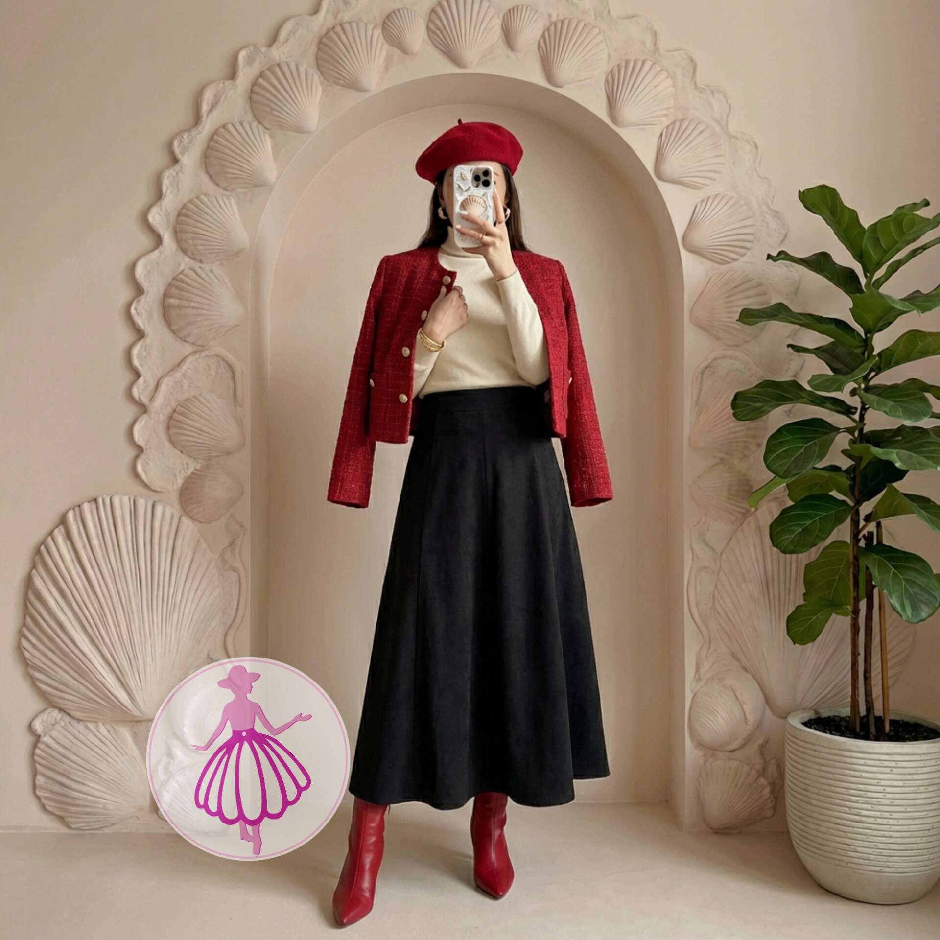 دامن مخمل کلوش بلند در رنگبندی متنوع(کد1425) - Image 3