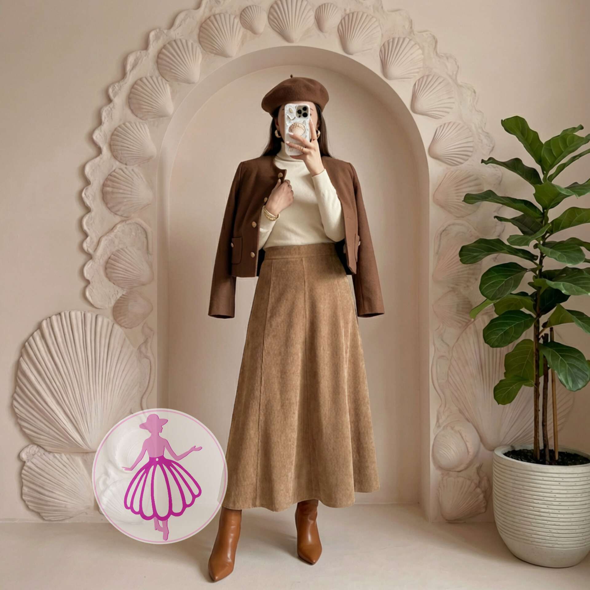 دامن مخمل کلوش بلند در رنگبندی متنوع(کد1425) - Image 4