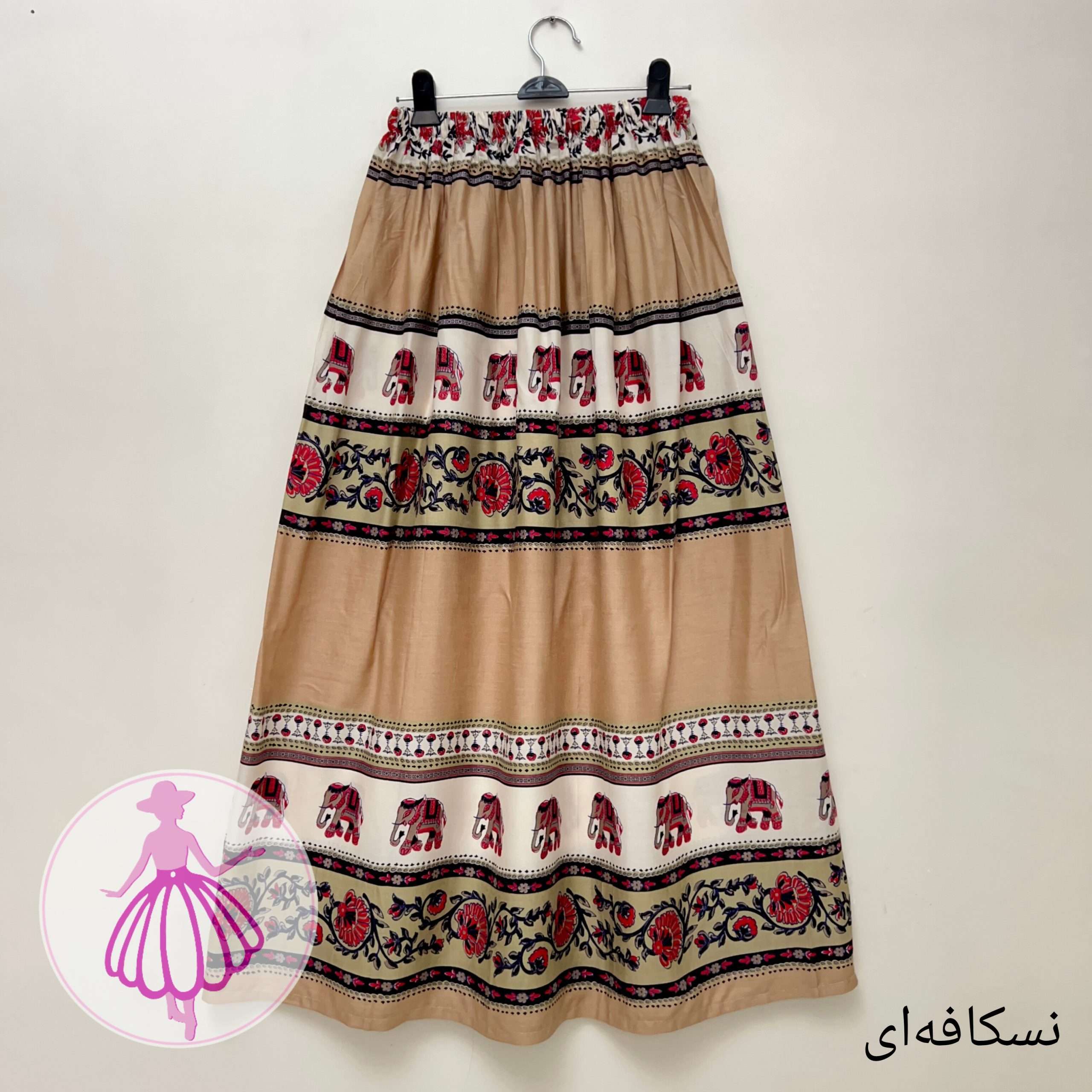 دامن نخی بلند طرح هندو در رنگبندی متنوع - Image 4