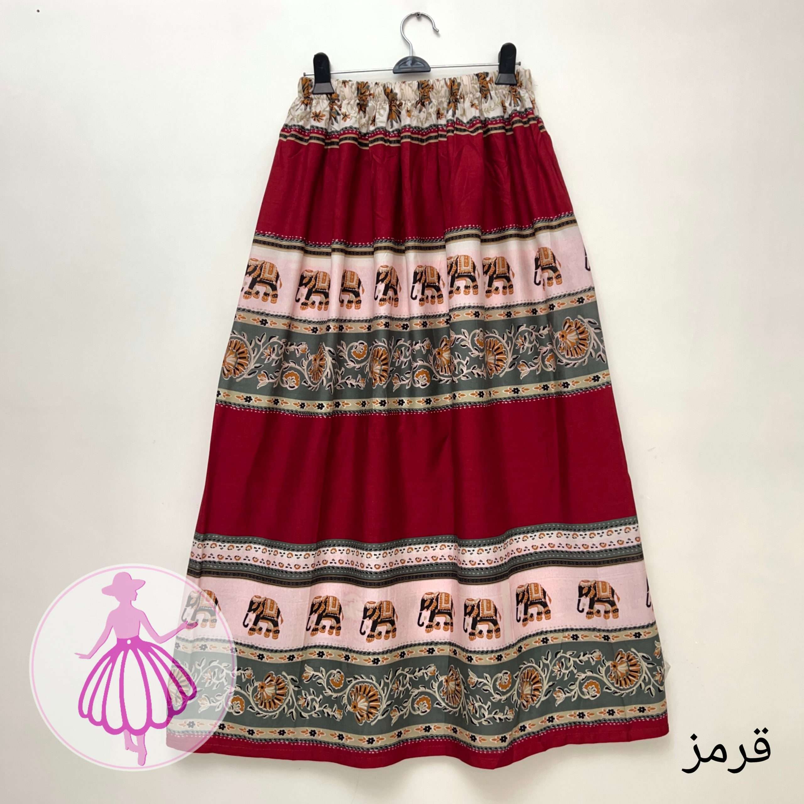 دامن نخی بلند طرح هندو در رنگبندی متنوع - Image 5