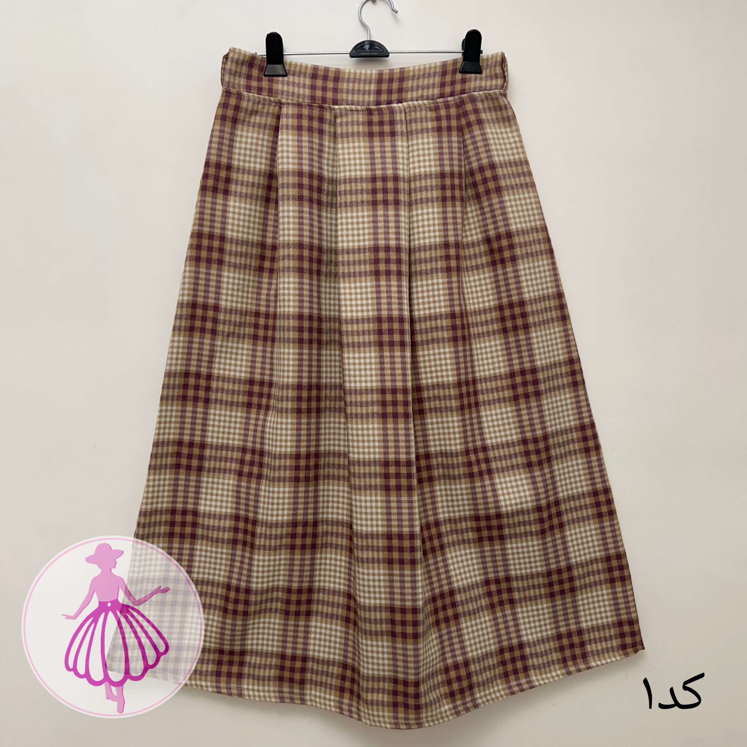 دامن چهارخونه پشمی بلند در رنگبندی متنوع(کالکشن 1) - Image 2