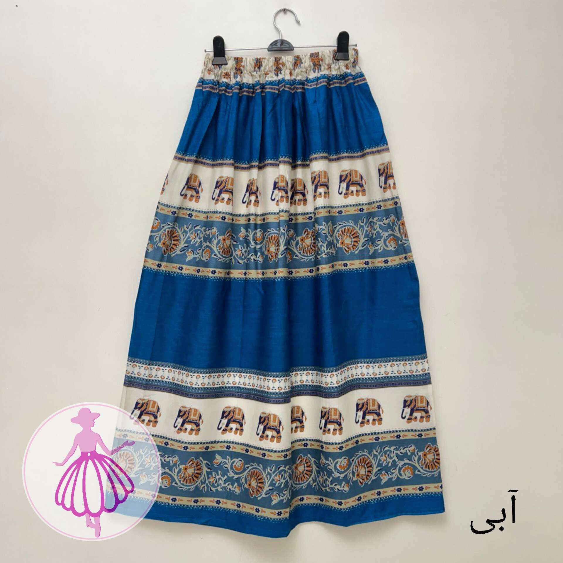 دامن نخی بلند طرح هندو در رنگبندی متنوع - Image 2