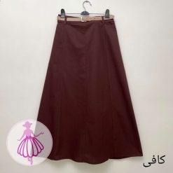 دامن لینن نیم کلوش بلند - تصویر 13