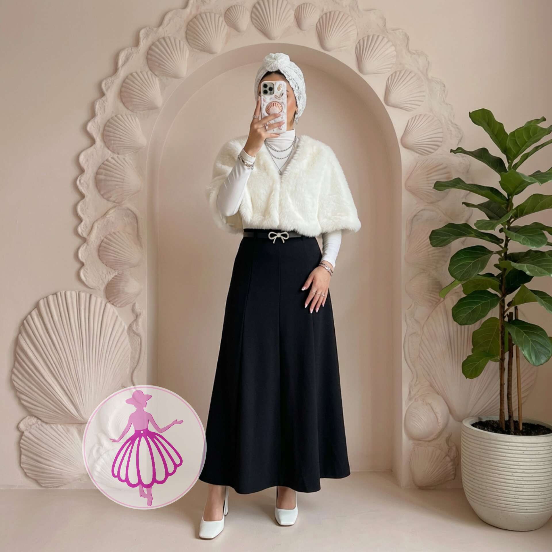 دامن کرپ مازراتی نیم کلوش بلند در رنگبندی متنوع - Image 2