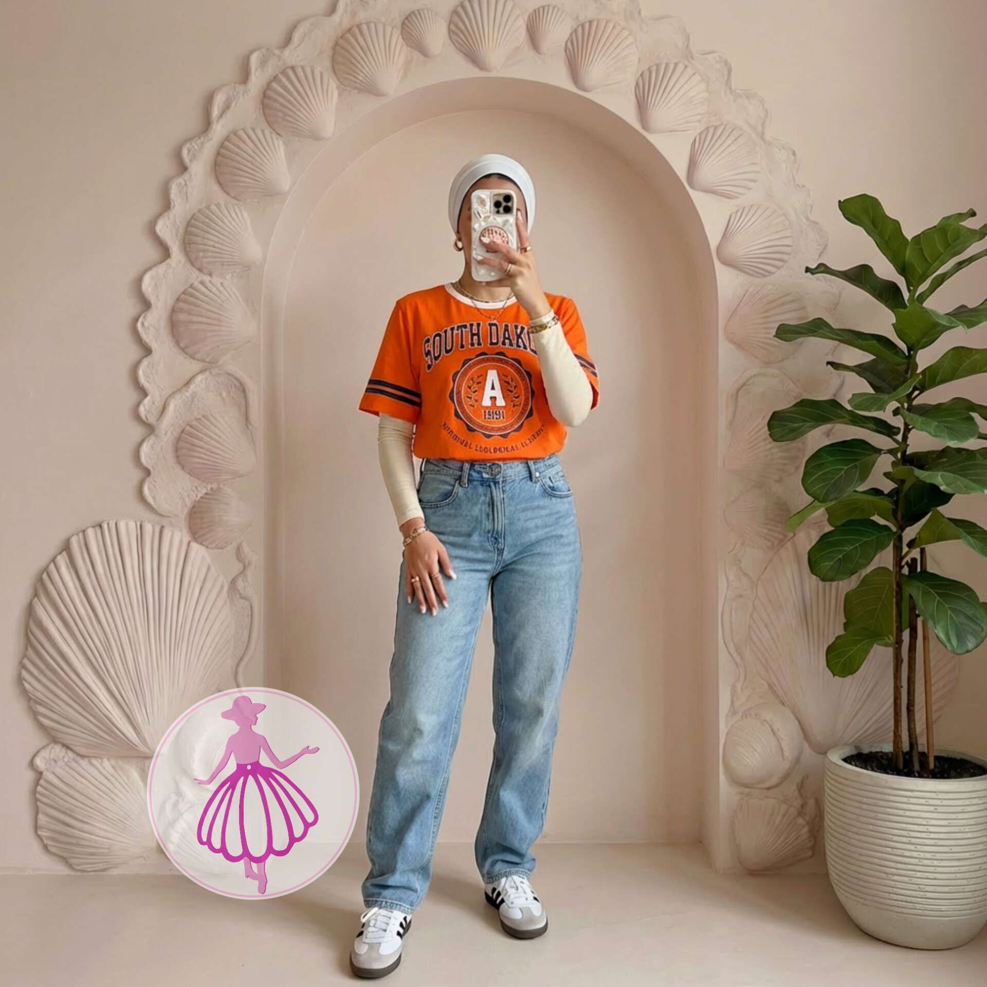 تیشرت نارنجی مارک دار sinsay(کد1281)