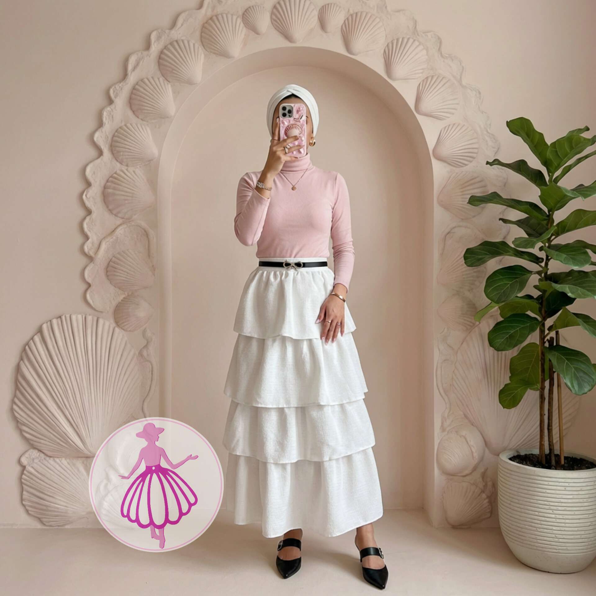 دامن طبقه ای پرچین در رنگبندی متنوع(کد1341)