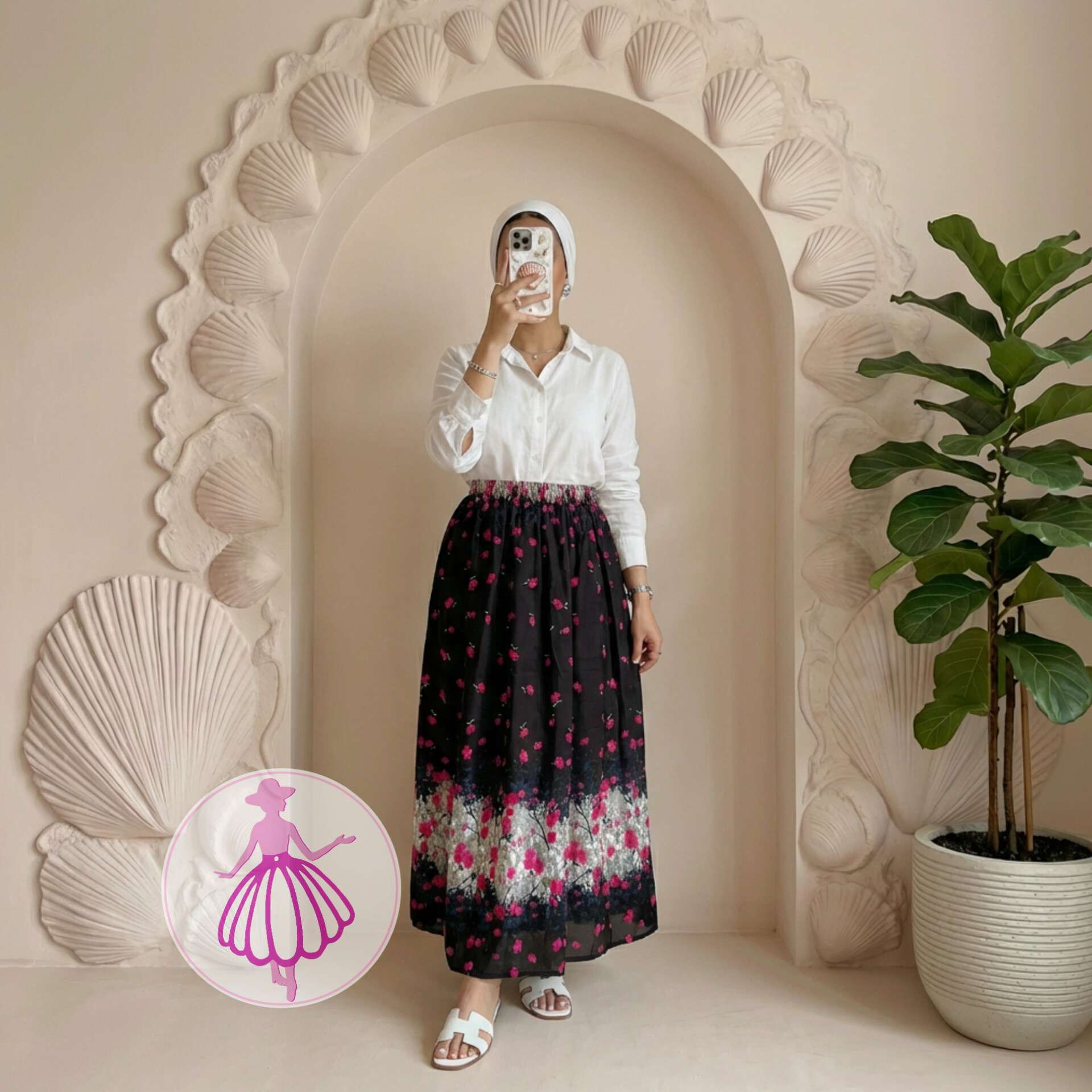 دامن نخی بلند طرح گلناز در رنگبندی متنوع(کد1267)