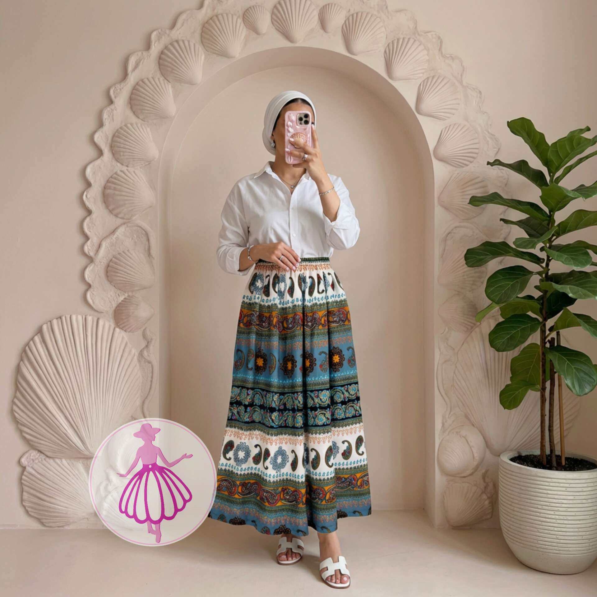 دامن نخی بلند بندری در رنگبندی متنوع(کد1363) - Image 3