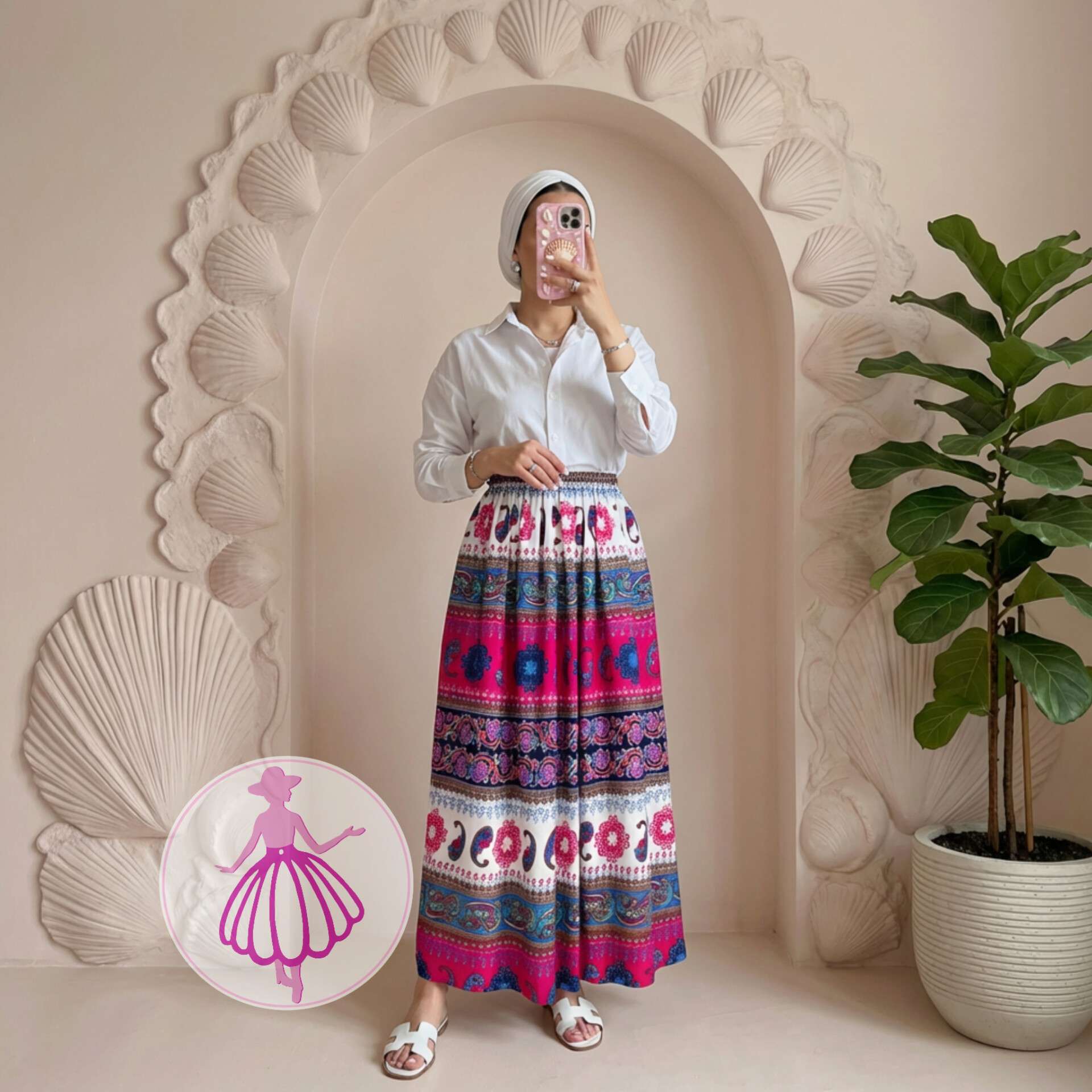 دامن نخی بلند بندری در رنگبندی متنوع(کد1363) - Image 2