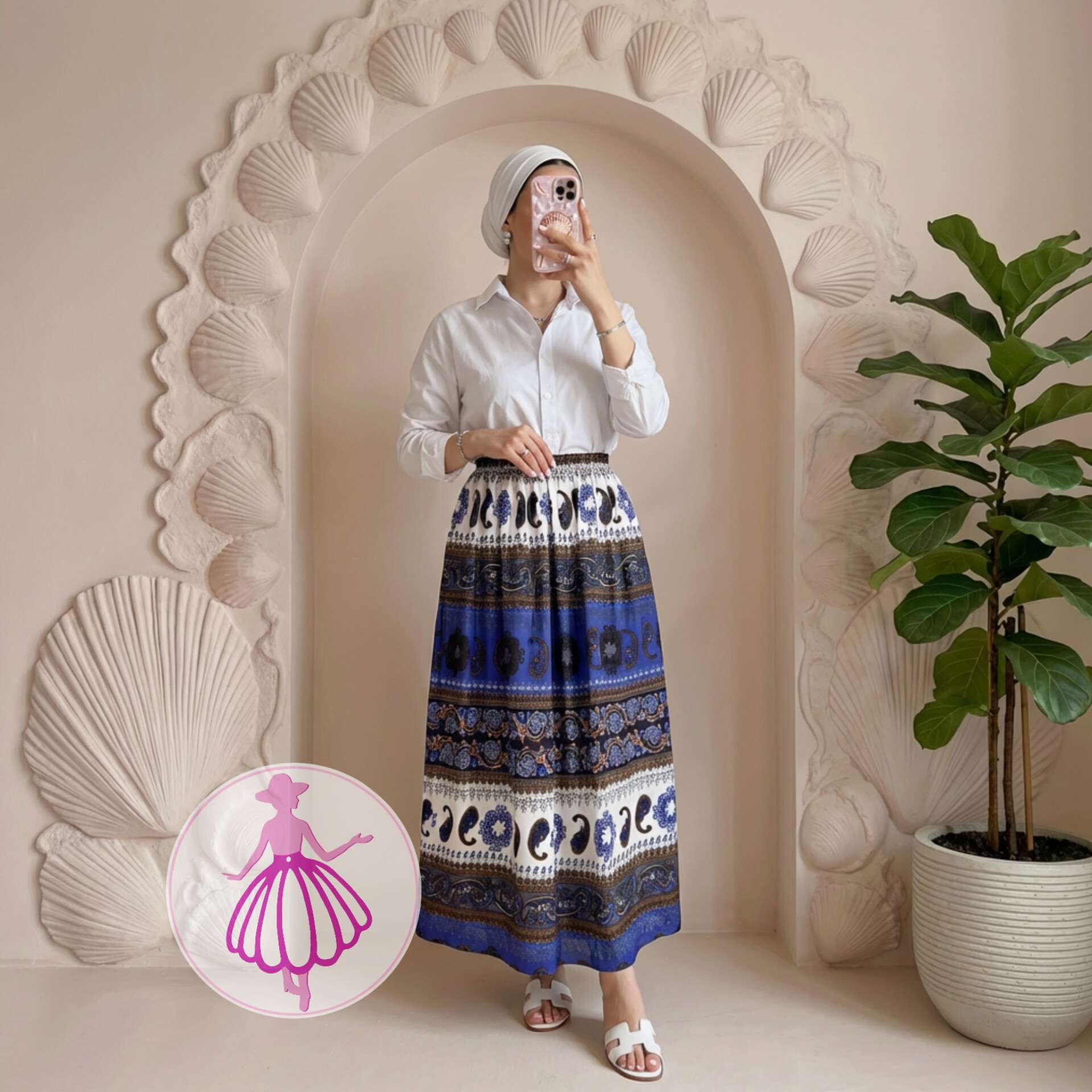 دامن نخی بلند بندری در رنگبندی متنوع(کد1363)