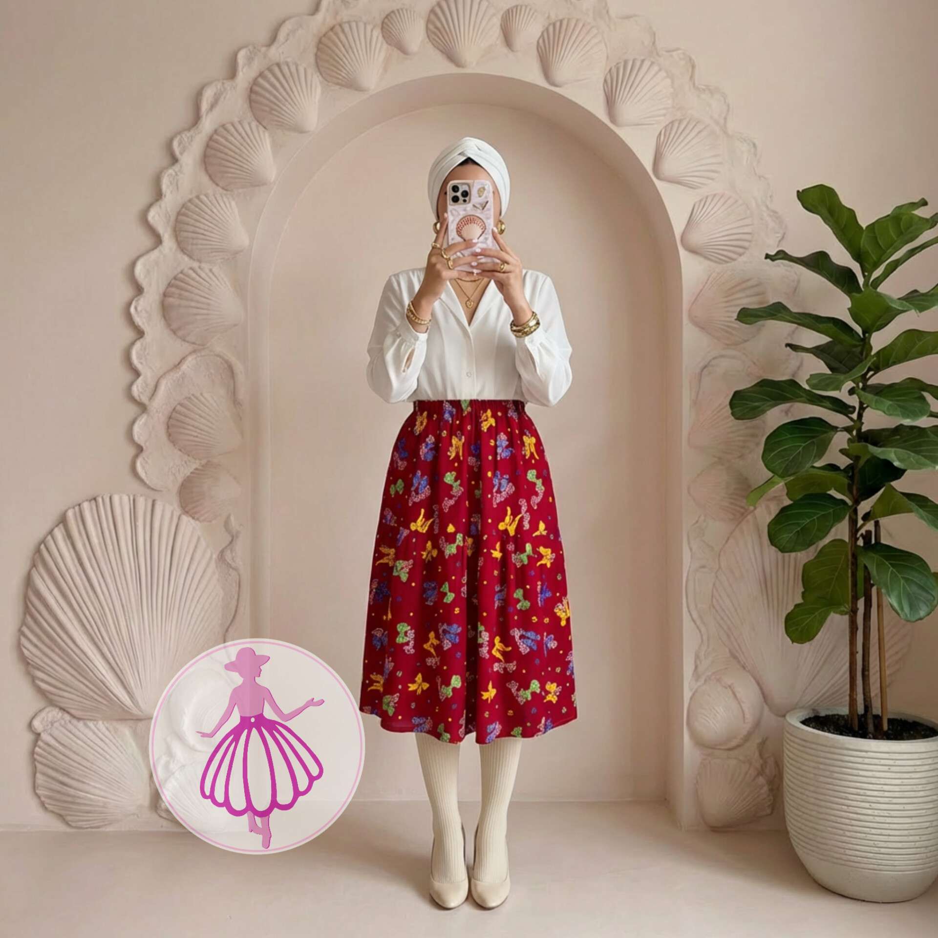 دامن نخی کوتاه پاپیونی در رنگبندی متنوع(کد1370) - Image 2