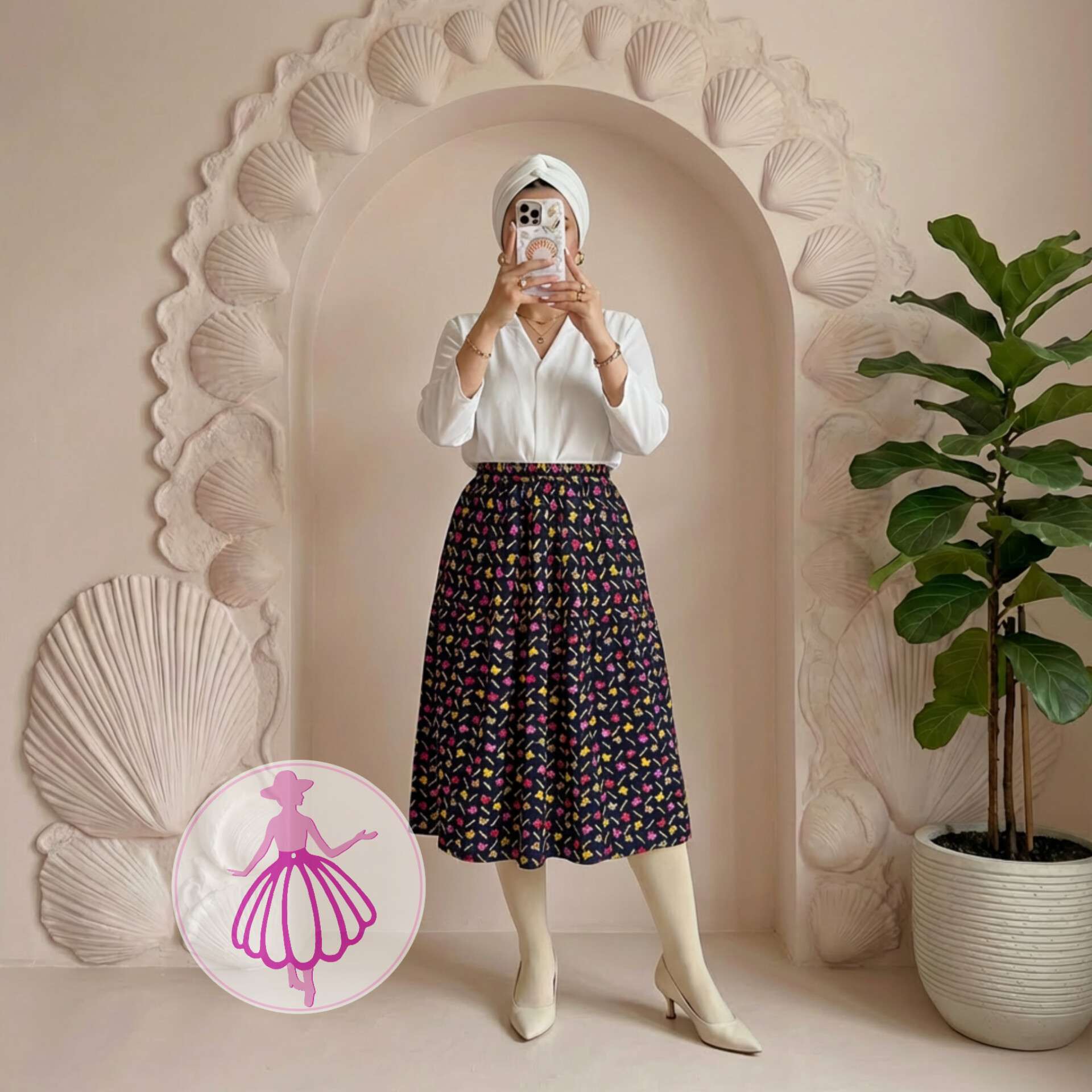 دامن نخی کوتاه پروانه ای در رنگبندی متنوع(کد1394)