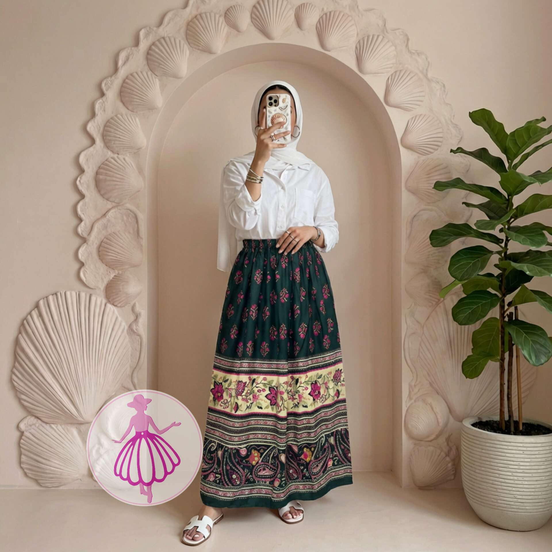 دامن نخی بلند طرح ماهک در رنگبندی متنوع