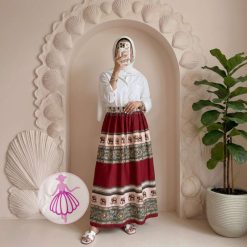 دامن نخی نیم کلوش بلند هندو