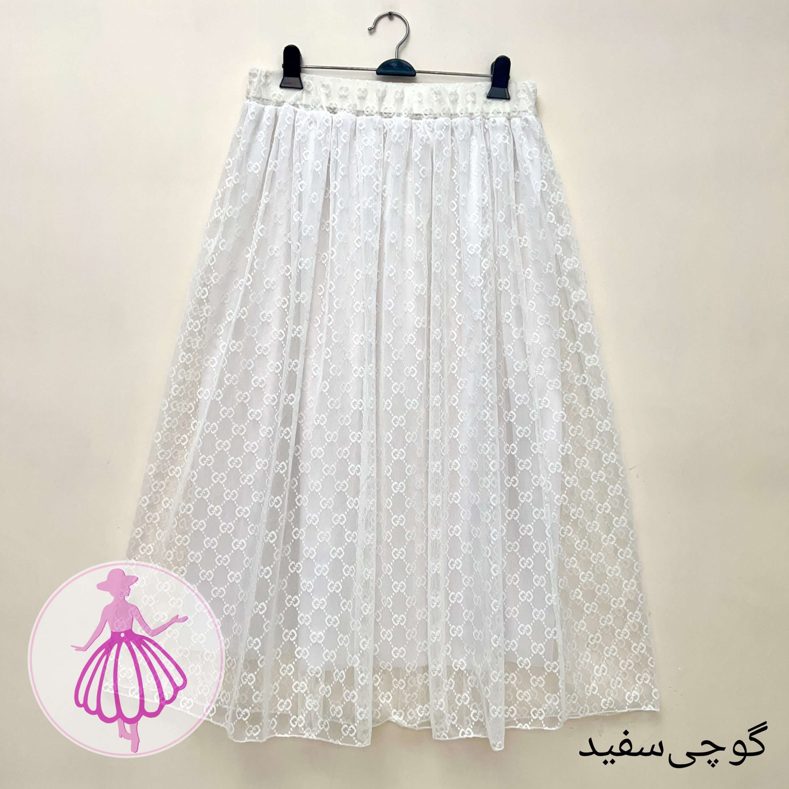 دامن توری طرح گوچی بلند در رنگبندی متنوع - Image 2