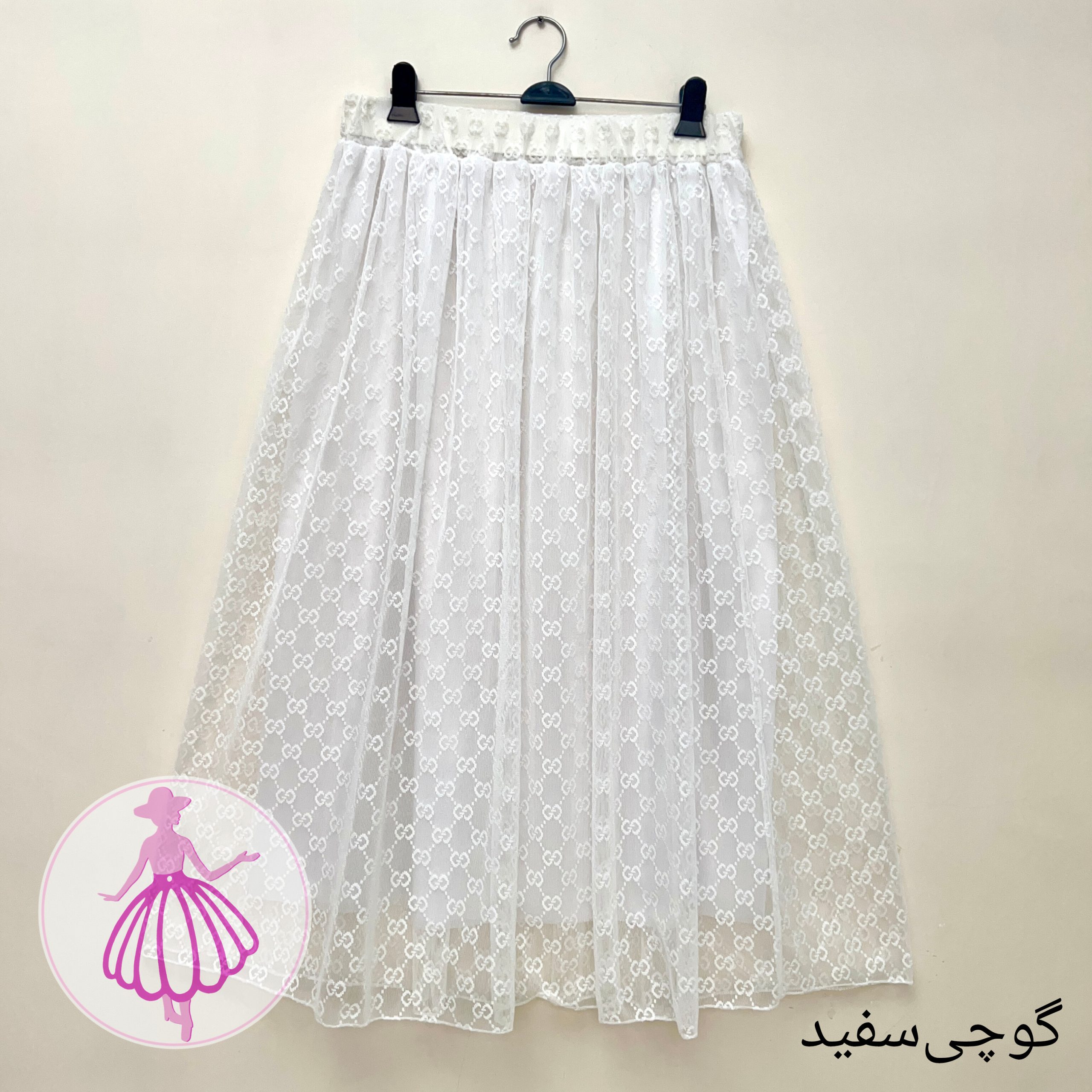 دامن توری طرح گوچی بلند در رنگبندی متنوع(کد1438) - Image 2