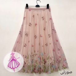 دامن پلیسه حریر پروانه ای وارداتی