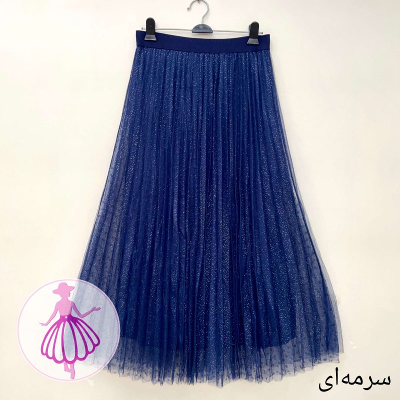 دامن پلیسه خالخالی شاینی وارداتی