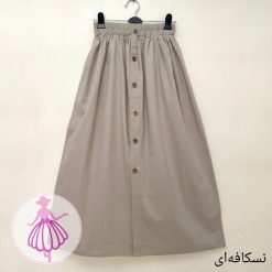 دامن جلودکمه ای بلند - تصویر 3