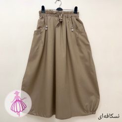 دامن لینن قارچی بلند - تصویر 2